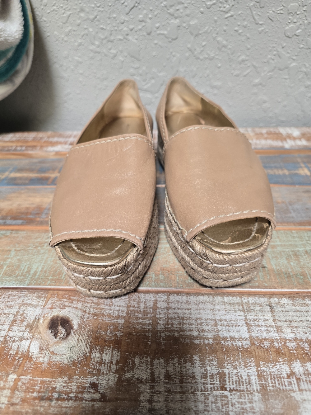 Prada Espadrille Platform Peep-Toe Shoes